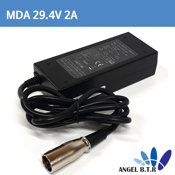 리튬이온배터리충전기 29.4V2A 29.4V 2A 60W/전기자전거,전동퀵보드 충전기 3핀항공짹
