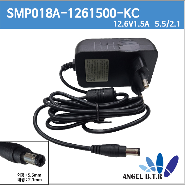 [리튬이온충전기/리튬폴리머충전기] 11.1v /10.8v/3s 충전기 /18650 3s/12.6V 1.5A /12.6V1.5A/SW26-12602000-EK/5.5/2.1/벽걸이형