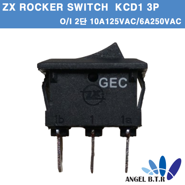 [로커스위치] ZX  KCD1 3P 3핀 2단 자동차 로커 스위치, 6A 250VAC /10A 125VAC/ MINI ON/OFF 2단 스위치/  KCD1(19개입)
